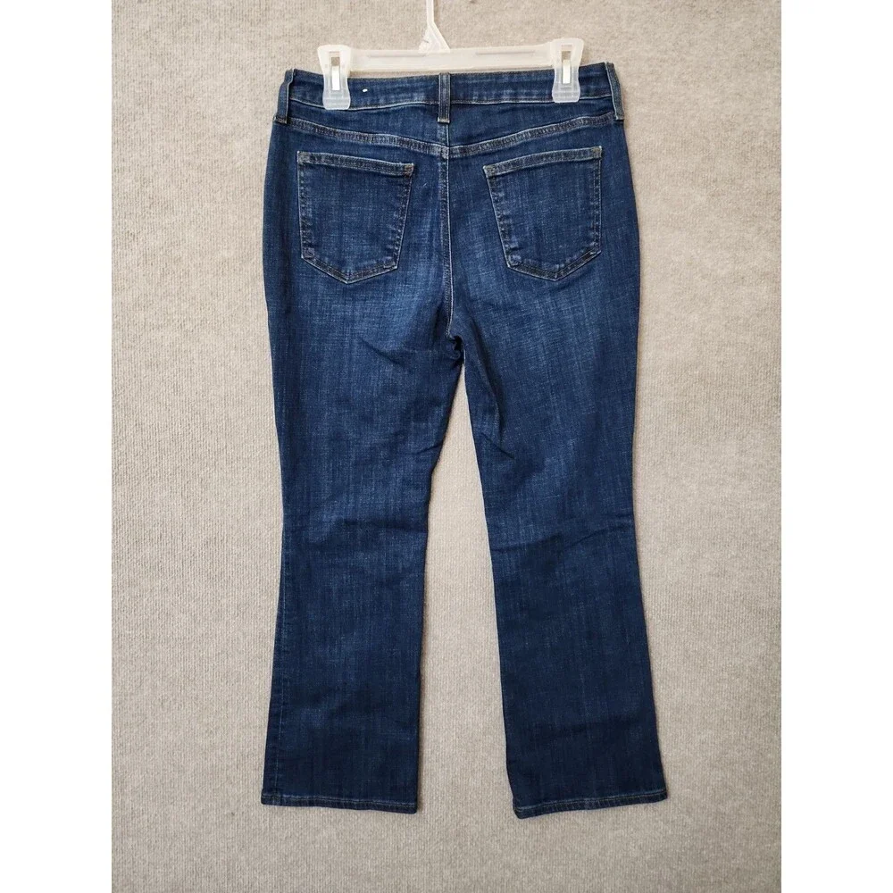 Chicos So Slimming Girlfriend Kick Flare Jeans Womens 0 US 4 Blue Dark Wash